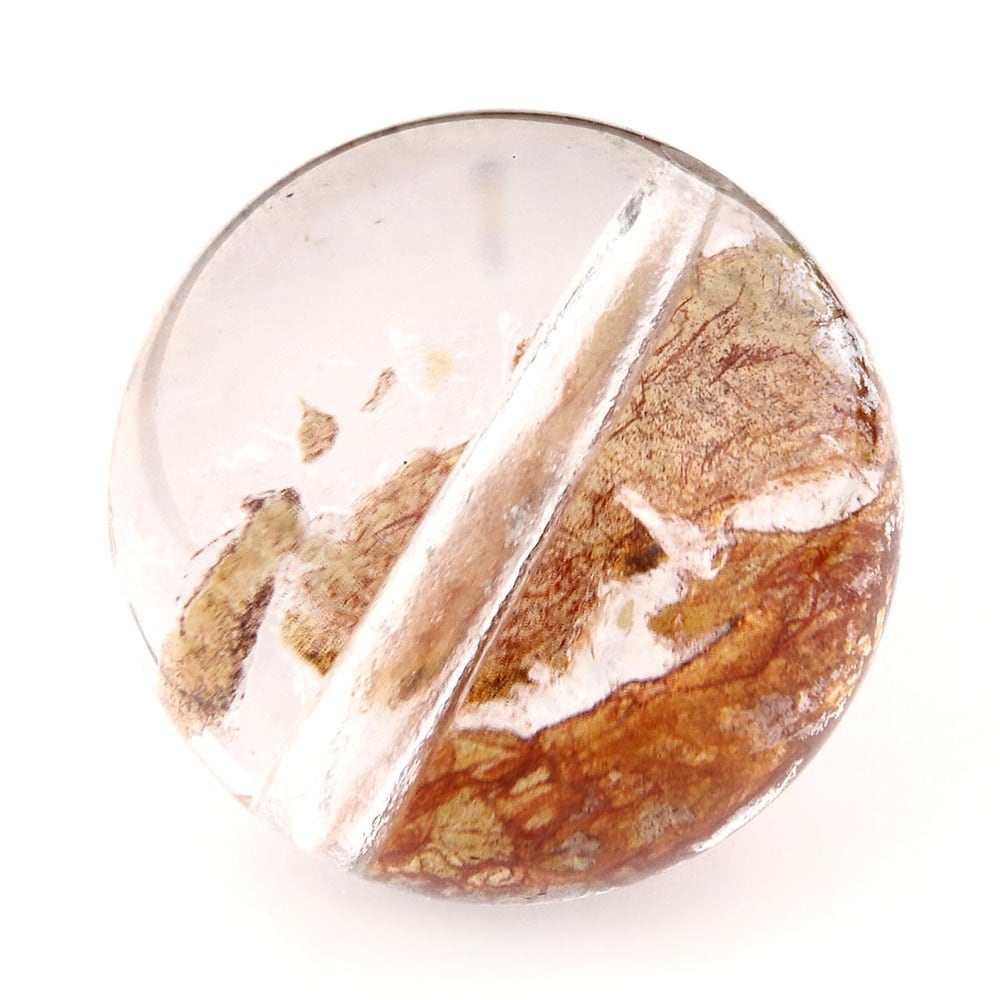 「1点もの 現品」 1粒売り 天然 オーラクォーツ ブラジル産 14mm パワーストーン バラ売り 天然石 パワーストーン ばら売り ビーズ 穴あき 1玉売り アクセサリー パ zz000122-zs