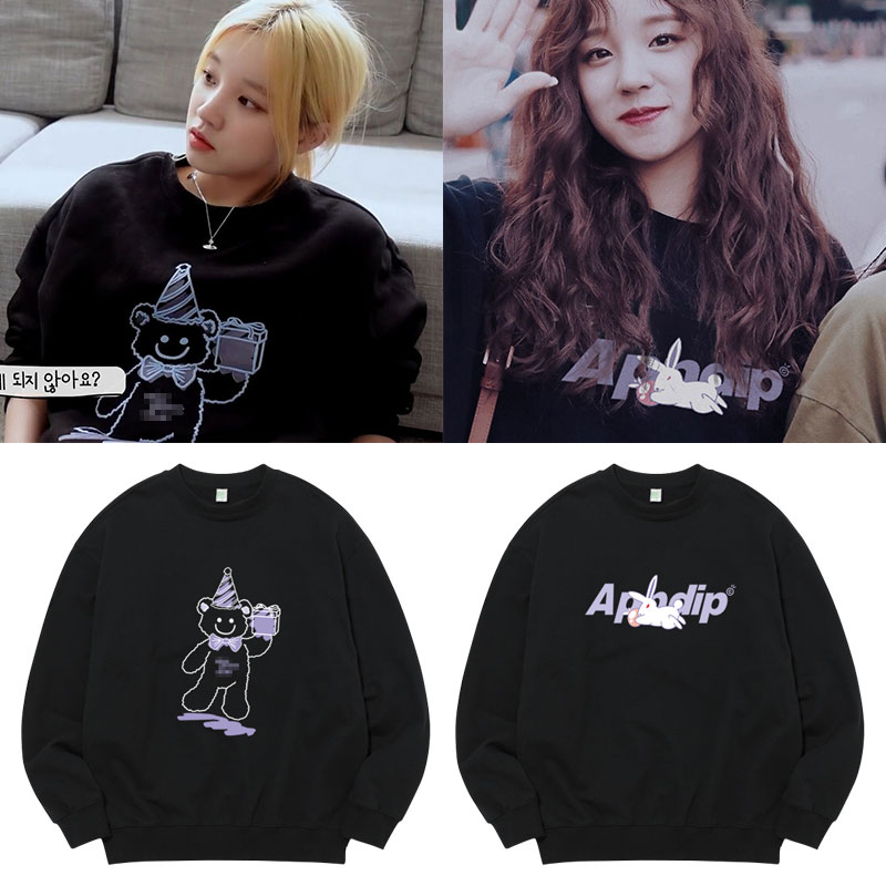 Gidle Song Yuqi Wei 服 ルーズ ラウンドネック プルオーバー プリント ベルベット 薄手 秋冬 トップス 春秋冬 4,882円