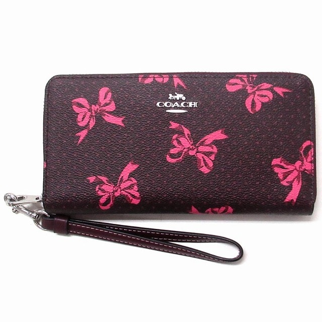 コーチ 財布 COACH アウトレット リボンプリント ロング ジップ アラウンド ウォレット 長財布 CZ327 SVXD2