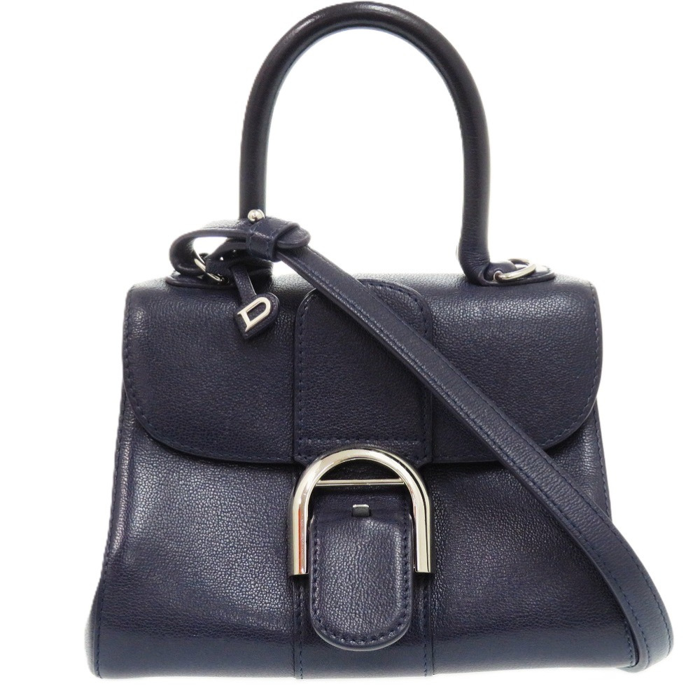 美品 ブリヨン ミニ ハンドバッグ カーフ/レザー/ロデオカーフ インディゴ 1467【中古】 レディース