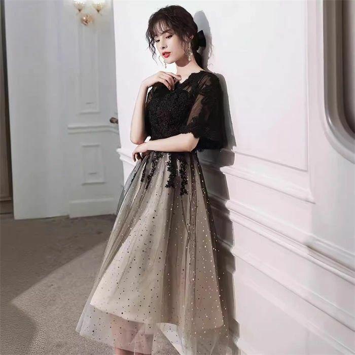 【限定購入】2type パーティードレス レディース ドレス 大人 ピアノ 発表会 中学生 高校生 韓国 結婚式 ワンピース 演奏会ドレス ミモレ丈 ロング マキシ丈 膝丈 イブニング20%off