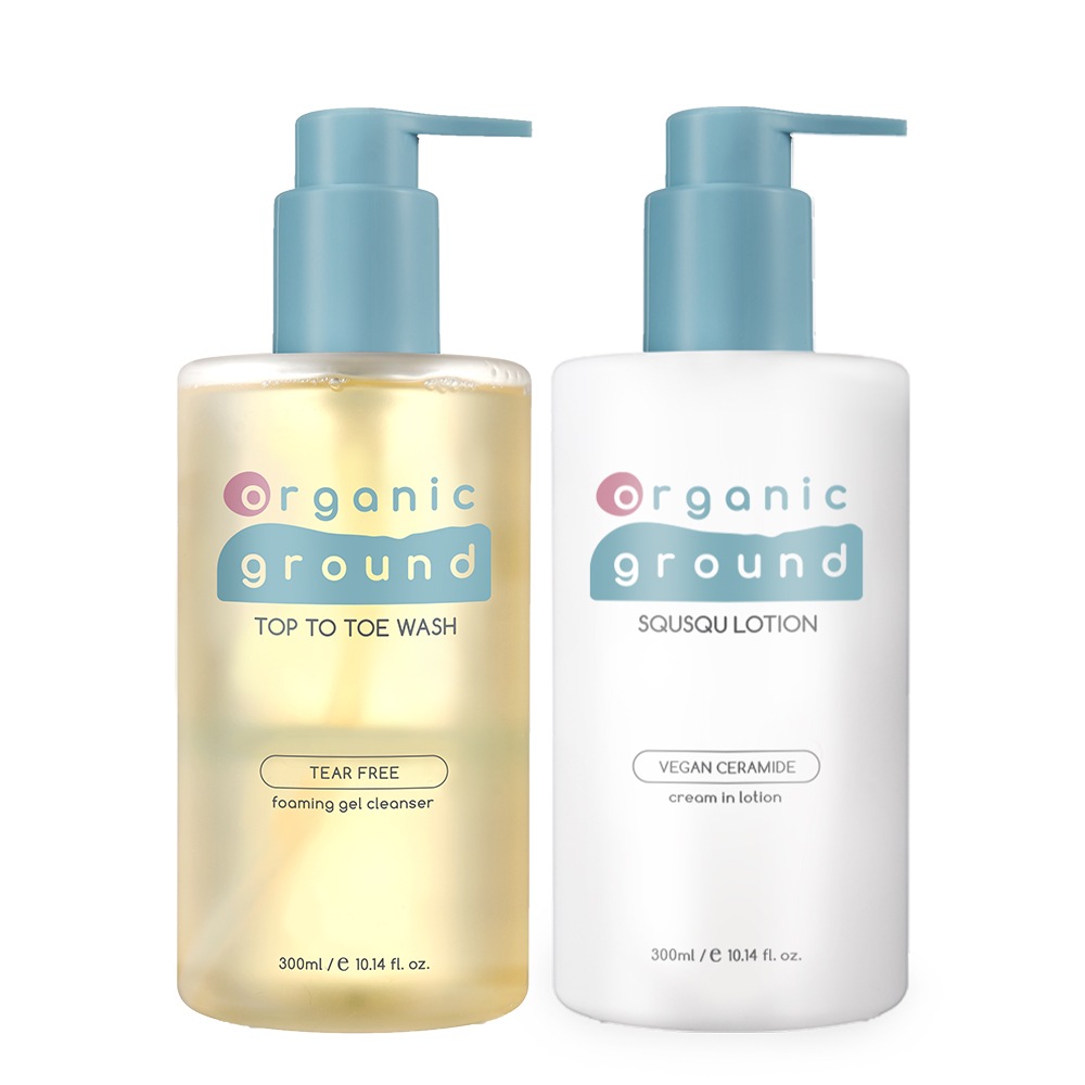 [低刺激&敏感肌スキンケアセット] トップトゥトウォッシュ 300ml + スクスクローション 300ml / 韓国 低刺激 敏感肌 スキンケア 新生児から使用可能
