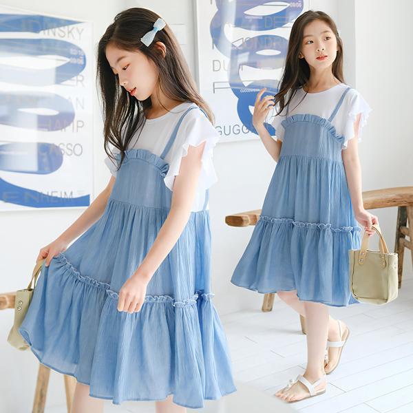 ジュニア 女児 子供服 夏 小学生 フレンチ プリーツ ワンピース W99フォーマルセット・ドレス