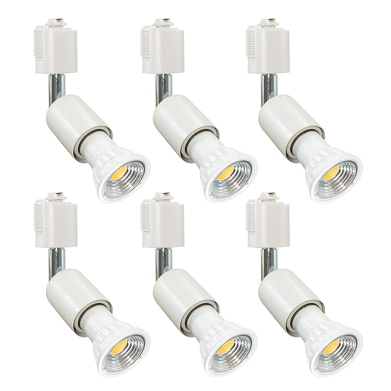 Abishion ライティングバ 用スポットライト電球付きE26口金5.5W LED電球 電球色2700K50-60W形相当LEDスポットライト不可調光 90度配光 ライティングレール 白
