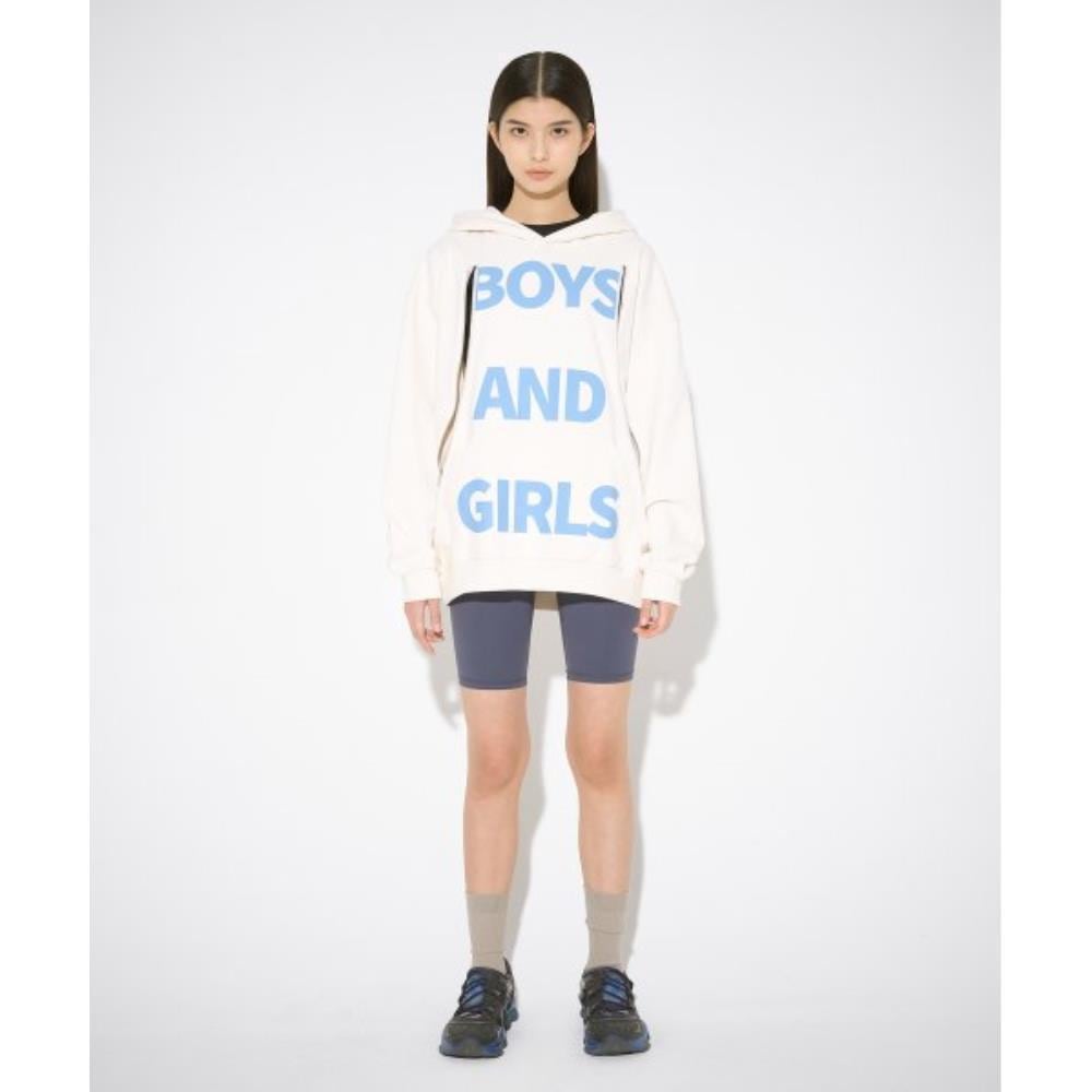 THE MUSEUM VISITOR BNG PRINTED CURVERD ZIPPER HOODY IVOR