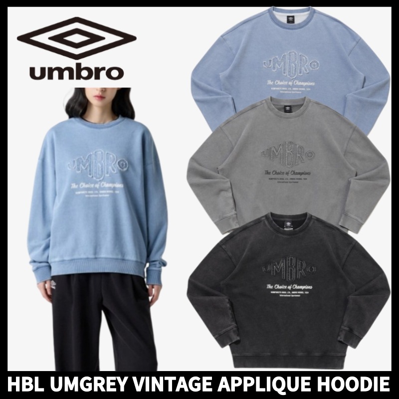 HBL UMGREY VINTAGE APPLIQUE HOODIE UR121CFS21 [公式正規品]