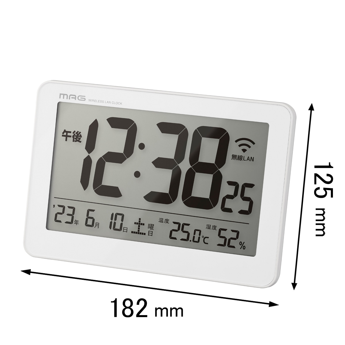 ノア精密 置き掛け兼用時計 MAG 無線LAN置掛両用時計　セットレス W-787WH