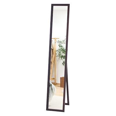 他サイト： 不二貿易 姿見 全身鏡 スタンドミラー 飛散防止加工 ルームミラー 木製 折りたたみ 一人暮らし 単身 幅27×奥行39×高さ147.5cm ブラウン 72091の商品画像