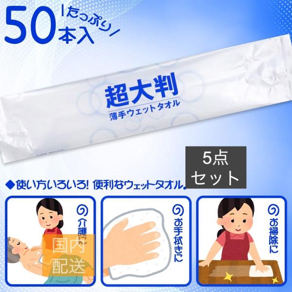 フレッシュプラス 超大判 薄手ウェットタオル 50本入 x10個セット