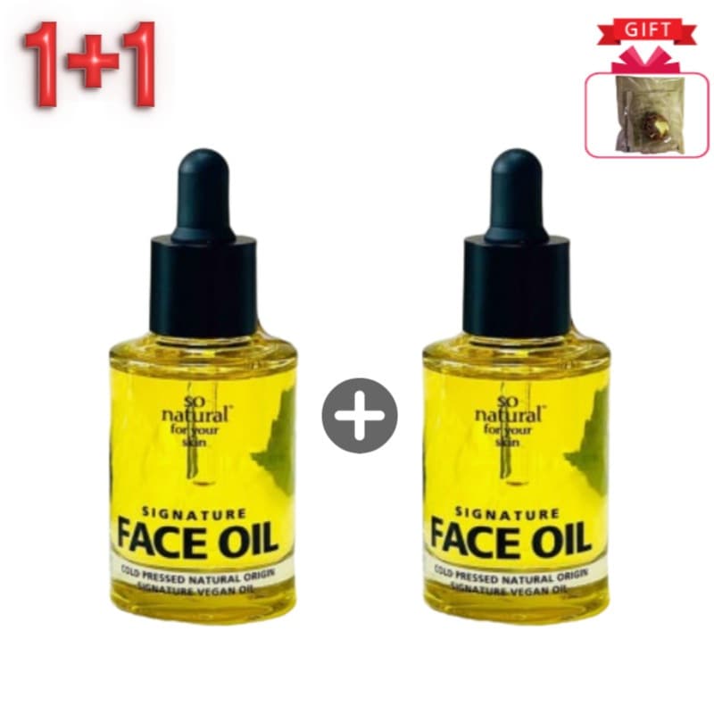 【1+1】 大容量 ナチュラル由来100％ヴィーガンシグネチャーマルチフェイスオイル 30ml×2本 【オーガニック・オールスキンタイプ・多目的・保湿ケア・肌鎮静・マッサージオイル・ホホバ・低刺激】