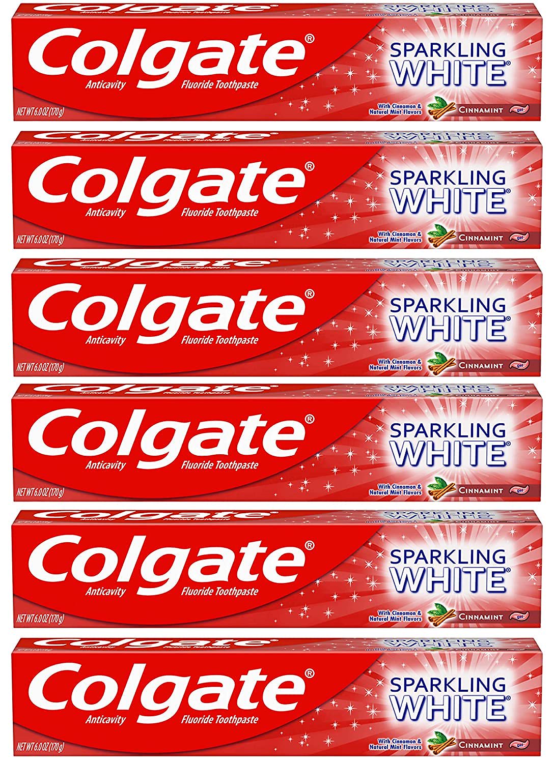 コルゲートスパークリングホワイト歯磨き粉シナモン - 6オンス(6パック)