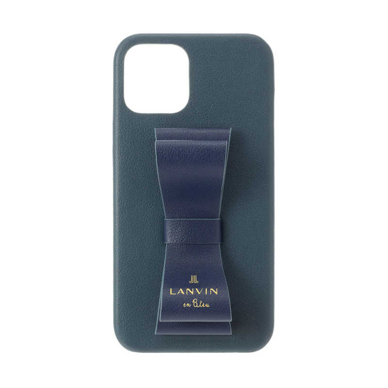 ランバン　Slim Wrap Case Stand & Ring Ribbon 2-Tone for iPhone 13 [ Navy/Vintage Blue ]　LBR2NVVWPIP2161
