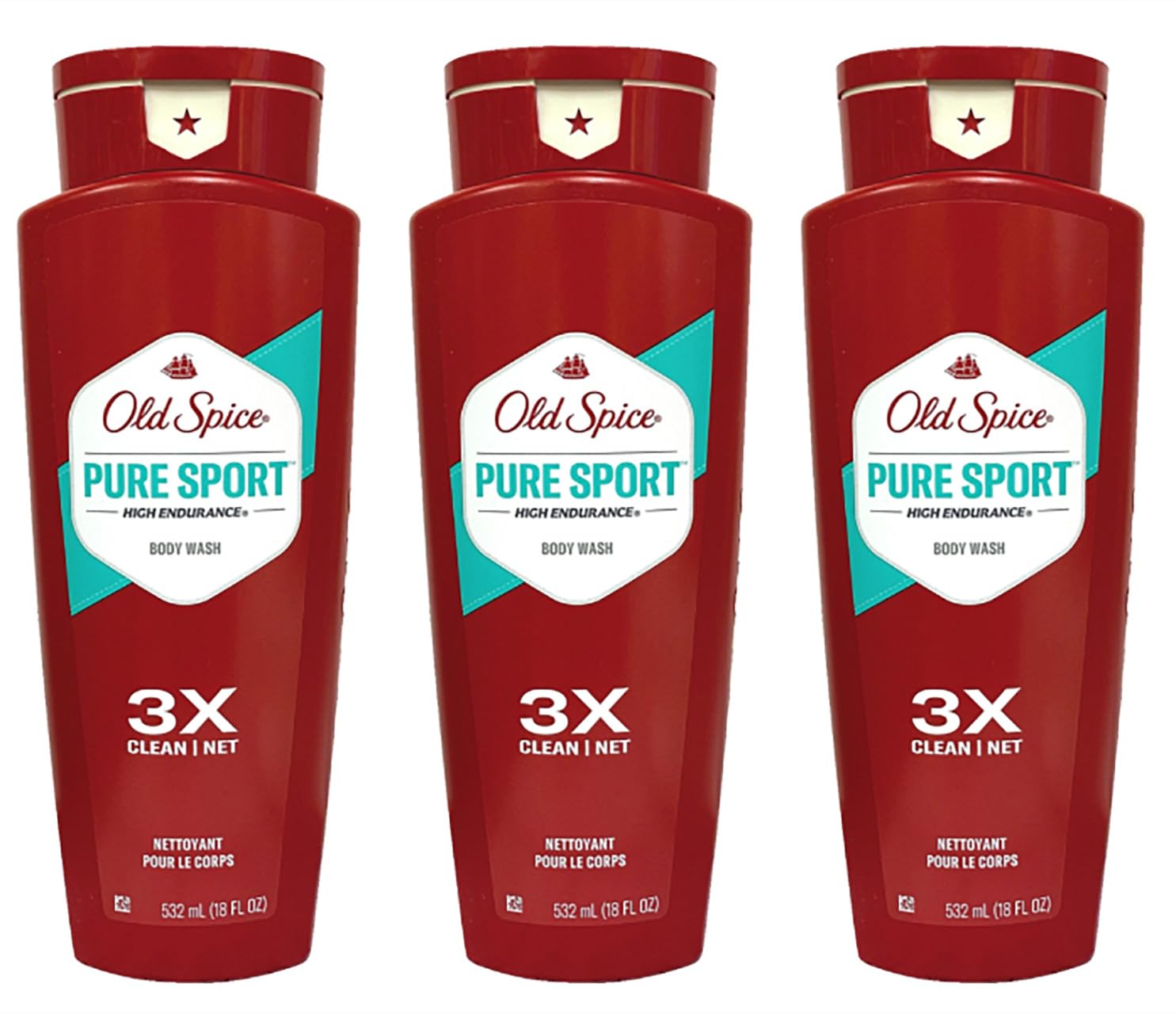 【正規輸入品】オールドスパイス ボディソープ ピュアスポーツ 532ml × 3個セット（オリジナルコースター付）