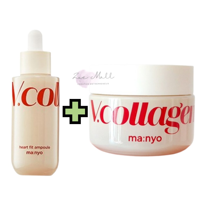 vコラーゲン 美容液+クリーム セット/ ナイトクリーム 保湿クリーム コラーゲン エイジングケア たるみ 小じわ しわ 弾力クリーム 乾燥肌 毛穴 韓国 ハリ　弾力 顔 人気