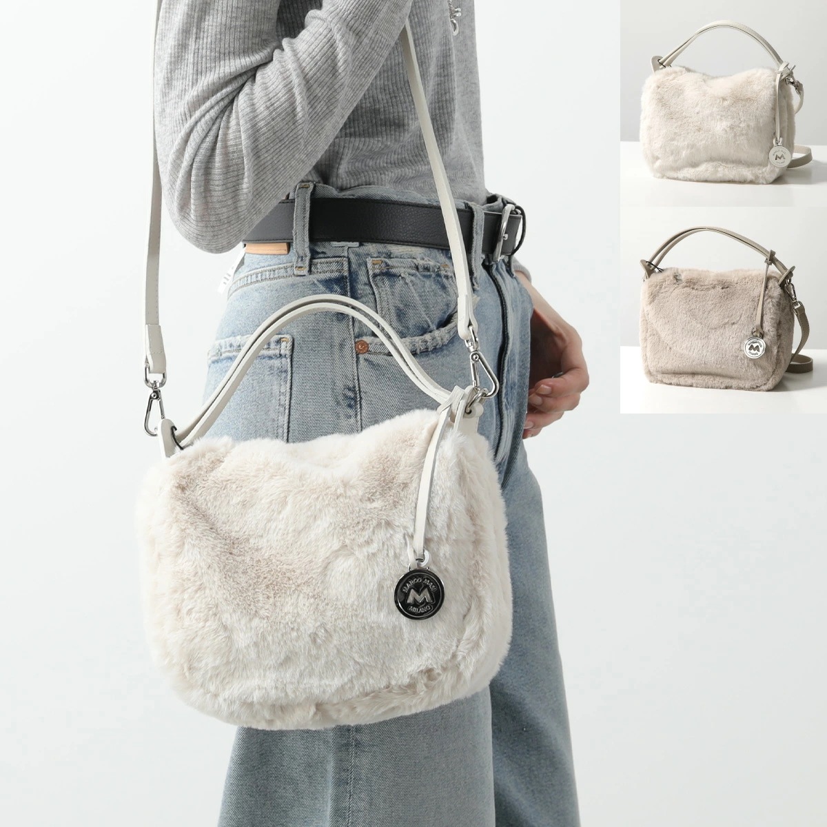 MARCO MASI マルコマージ ハンドバッグ 3400 ECOVI-AL レディース エコファー レザー ショルダーバッグ ポシェット 鞄 カラー2色