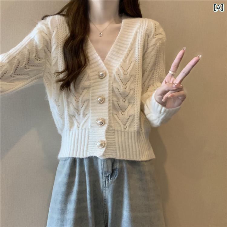 優し風中フーフーパウダーピンクVネックセーターコートは秋大きサイズぽっちゃりんスリム見せる染めた編カーディガンす