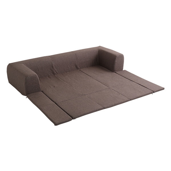 ホームテイスト SH-07-PLTL-SF フロアマット付きソファLサイズ(幅250cm)お家で洗えるカバーリングタイプ Plateau-プラトー- ブラウン メーカー直送