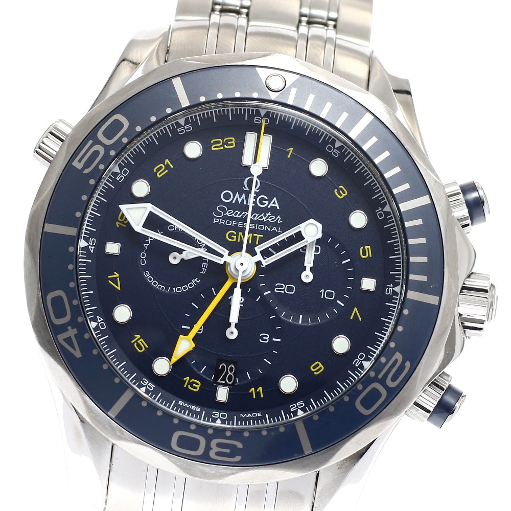 オメガ OMEGA 212.30.44.52.03.001 シーマスター ダイバー300ｍ クロノグラフ GMT 自動巻き メンズ 美品 保証書付き_931629【中古】