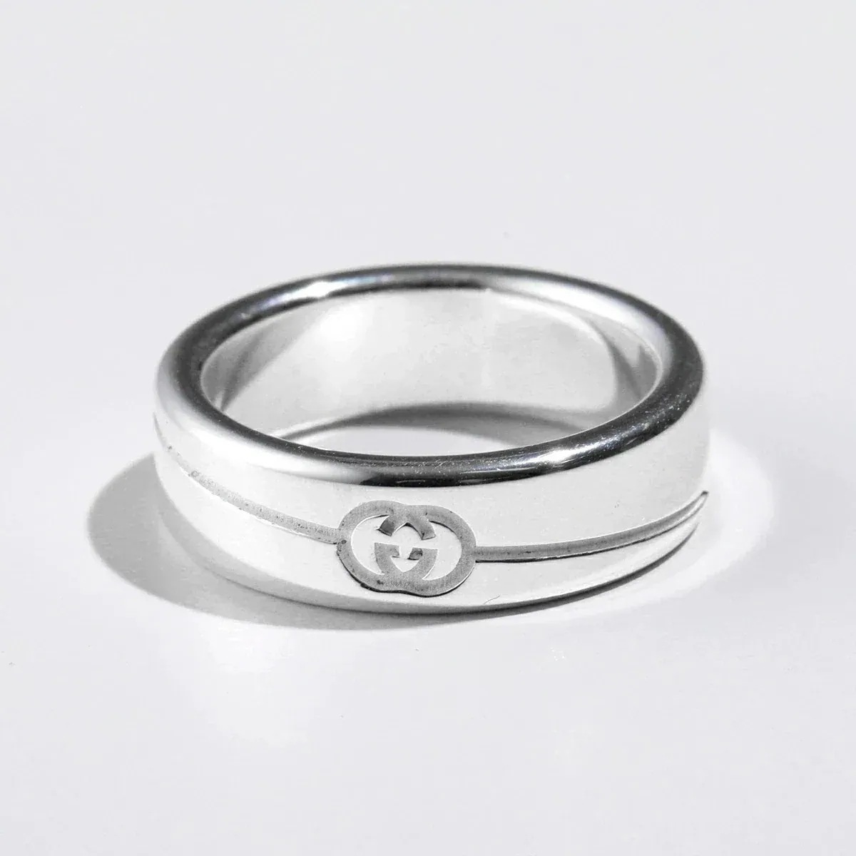 GUCCI グッチ リング TAG 774052 J8400 レディース ダイアゴナル インターロッキングG 指輪 アクセサリー 8106/SILVER