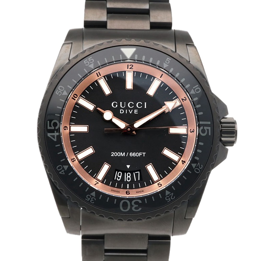 グッチ ダイブ 腕時計 ステンレススチール YA136213(136.2) クオーツ 1年保証 GUCCI 中古 美品