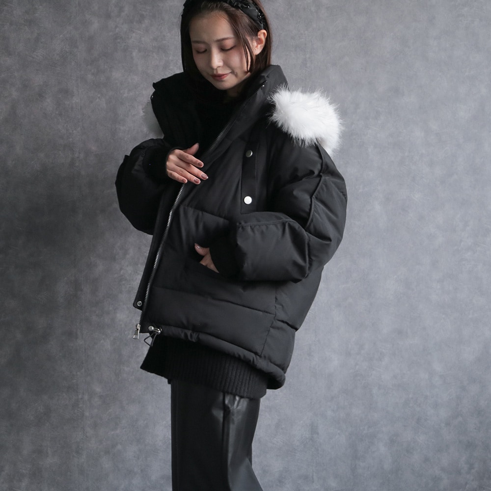 中綿ジャケット パフジャケット アウター レディース 真冬 軽い 暖かい あったか 保温 フード付き 秋冬 ファー ダウン 中綿 コート ブルゾン ボリューム ジャンパー 羽織り 防寒 カジュアル ミ