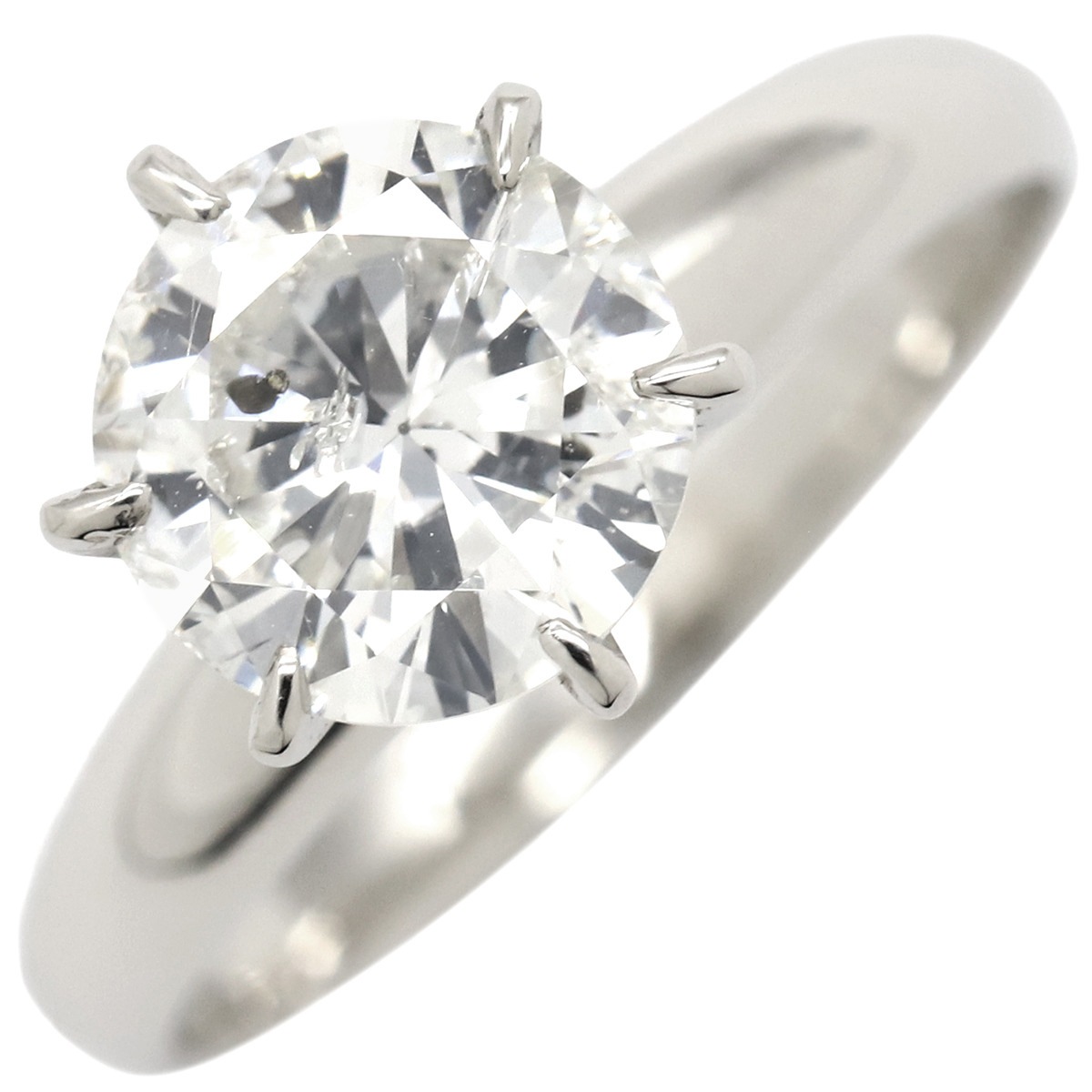 リング 指輪 ダイヤ 立爪リング Pt ダイヤモンド プラチナシルバー 1P PM 12.5号【中古】