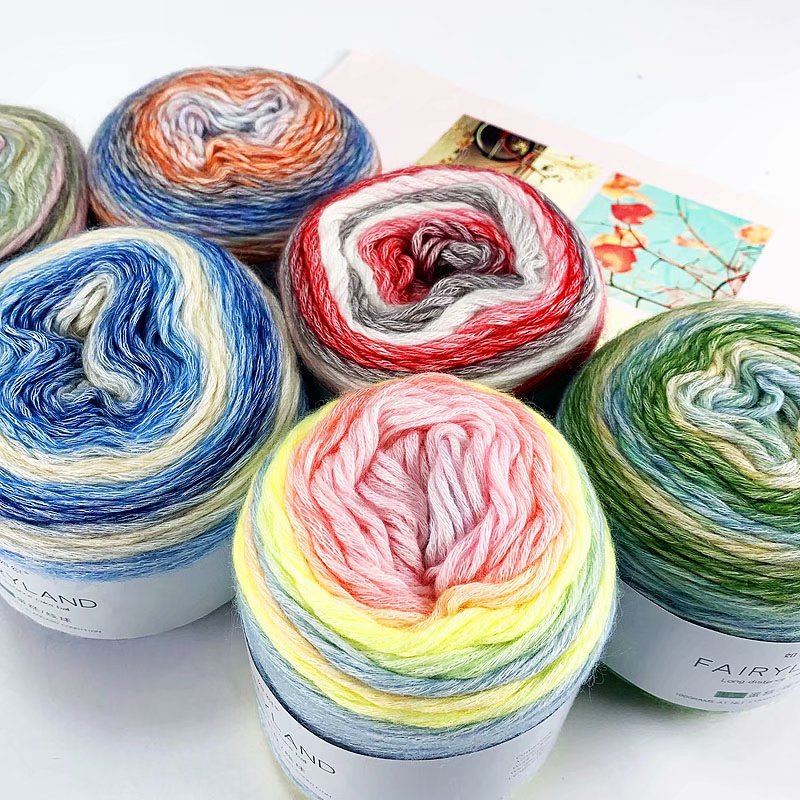 大人気！ 全20色 毛糸 绵糸 メーカー卸売り ニット たわし糸 グラデーション DIY INS 春夏秋冬 絞り染 カラフル アクリル繊維 セーター 人形 マフラー ハンドメイド プレゼント 手作り