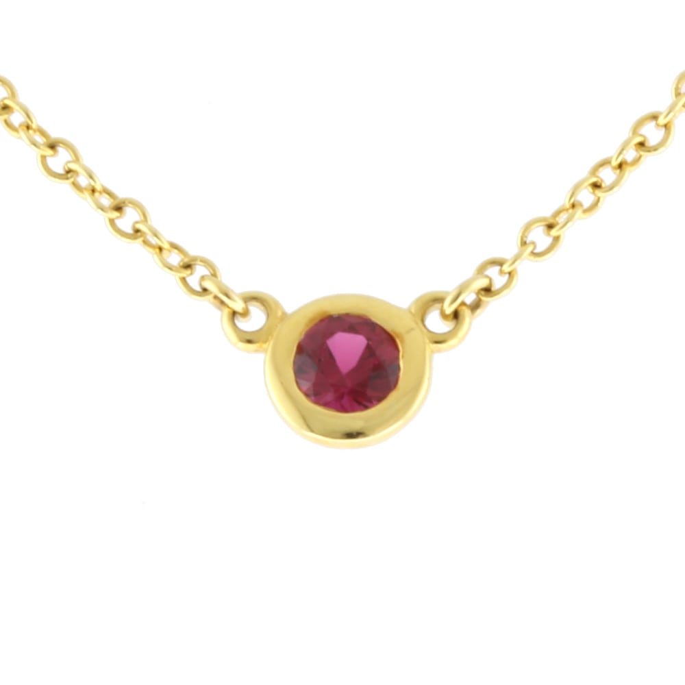 ティファニー バイザヤード ルビー ネックレス 18金 K18イエローゴールド ルビー TIFFANY&Co. 中古 美品