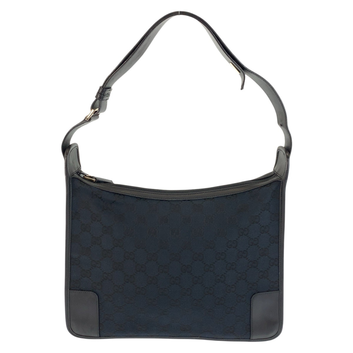 美品 ブラック 黒 シルバー金具 GGキャンバス/レザー 001 4205 ショルダーバッグ レディース 502378