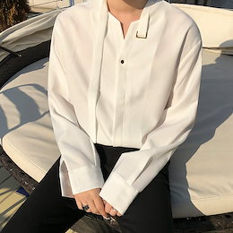 韓国ファッション メンズ シャツ ワイシャツ 長袖 男女兼用 原宿風 アウター トップス カジュアル 個性 流行 上質 C20031905 3COLOR