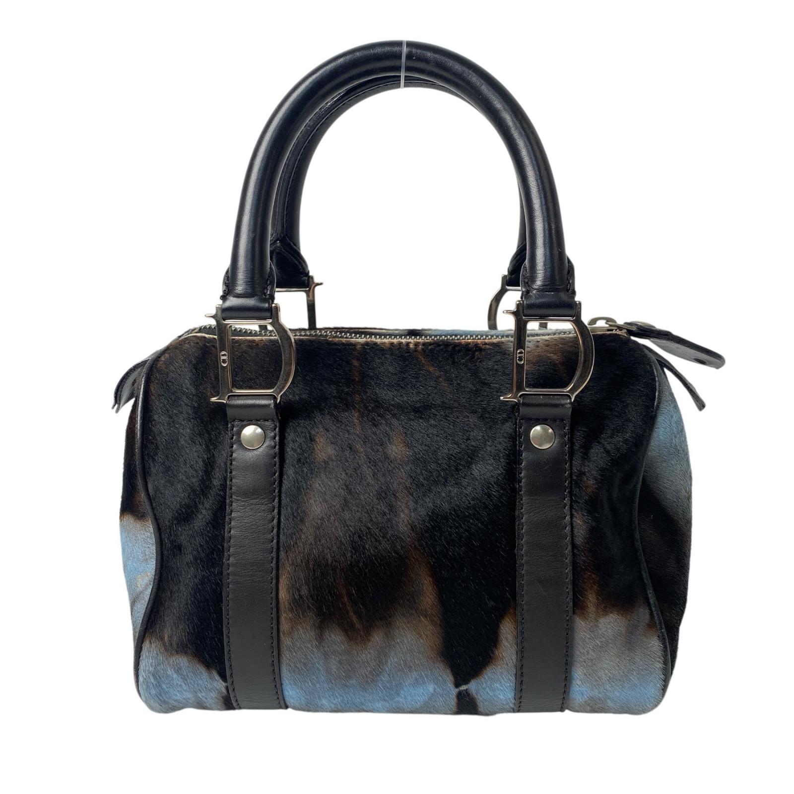 ディオール DIOR ハラコ ミニボストンバッグ レディース