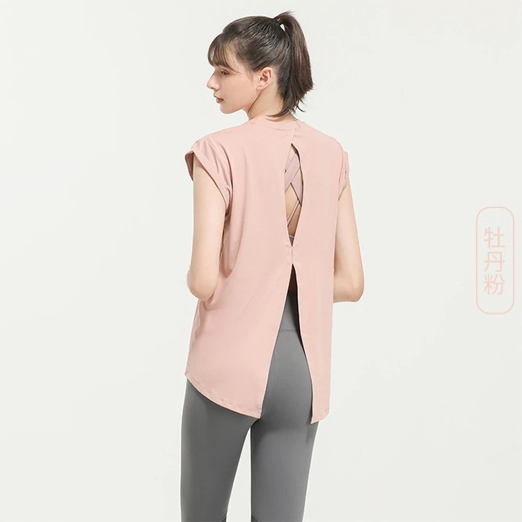 春 夏 ファッション レディースヨガウェア ヨガトップス スポーツブラ フィットネス ジャージ 半袖Tシャツ ゆとりがある ショート丈の上着 ピラティス トレーナー レディース ヨガウェア フィットネ