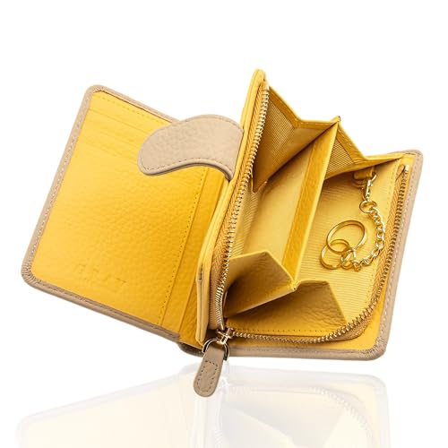 [] 【手になじむ柔らかな手触り】 (雑誌掲載品) ミニ財布 レディース 本革 財布 2つ折り (ミニマルなのに大容量) スキミング防止 L字ファスナー 小銭入れ 軽い 軽量 コンパクト キーリング付