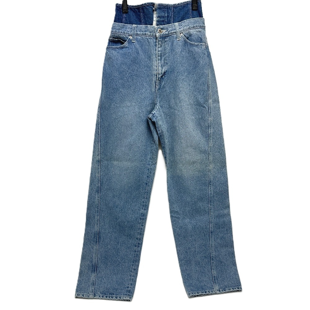 IRENE アイレネ デニムパンツ 25A88003 ダブルウエストデニムパンツ アパレル ボトムス ジーンズ コットン ブルー