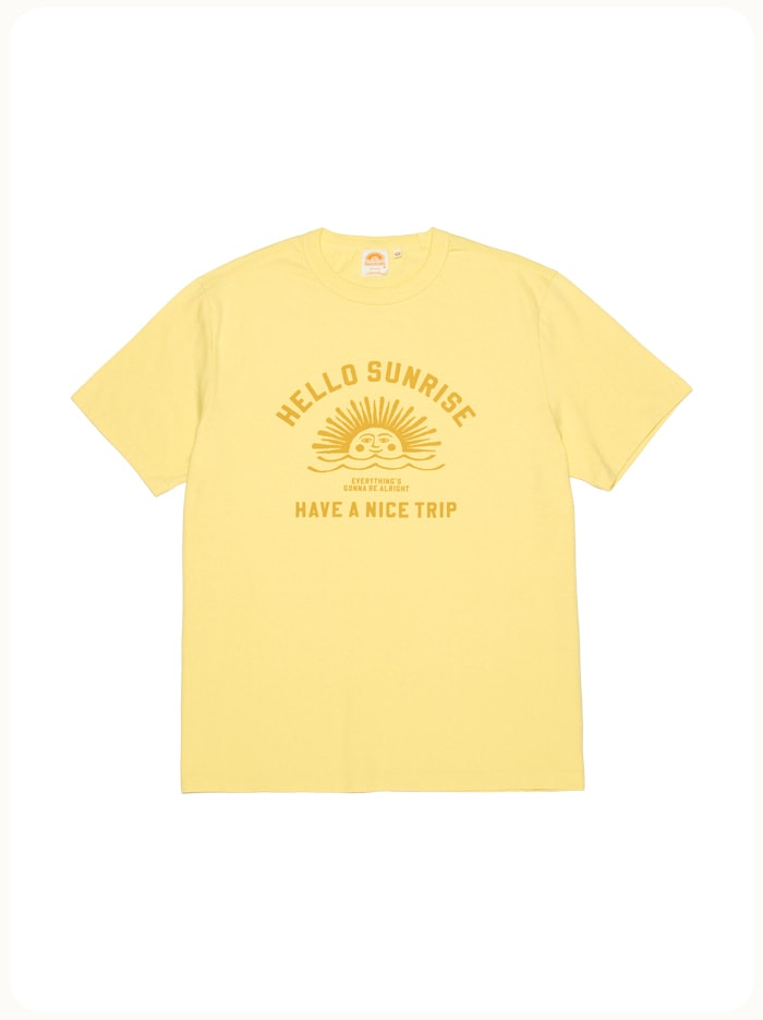 HELLO SUNRISE VTG Arch Logo Tee Light Yellow