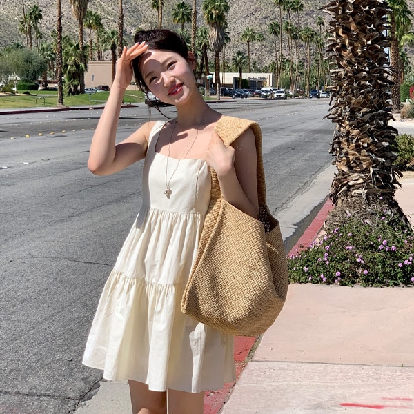 スクエアネックティアードワンピース op15689