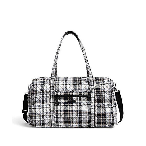 Vera Bradley womens Signature Cotton Duffel Travel Bag， Cozy Plaid Neutral， Large 22 US 並行輸入品