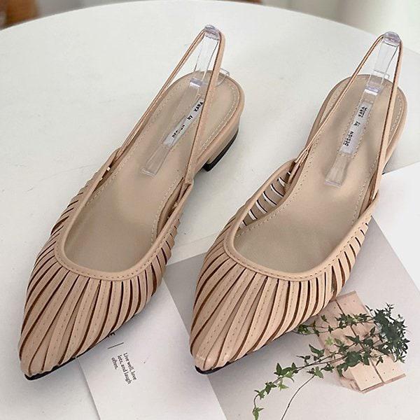 [シューズ] スティレット 빗살 女性女子 パンプス フラットシューズ スリングバック 2.5cm sjk6046