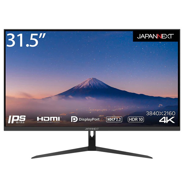 JAPANNEXT（ジャパンネクスト） 31.5型 液晶ディスプレイ（4K UHD/5ms/IPS/ノングレア/DisplayPort/HDMI/スピーカー搭載/FreeSync/フリッカーフリー/ブ
