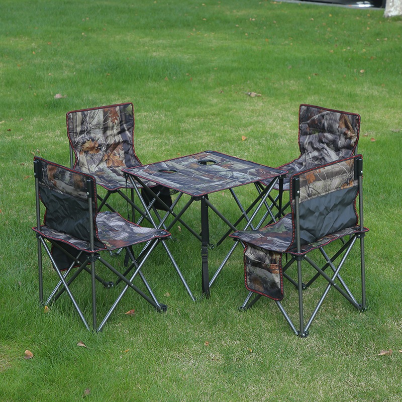 アウトドア折りたたみテーブルと椅子セットオックスフォード布背もたれポータブル収納軽量キャンプ折りたたみテーブル