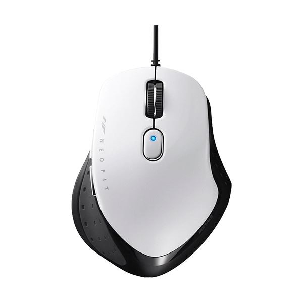（まとめ） バッファロー 有線 BlueLED5ボタン ネオフィットマウス Mサイズ ホワイト BSMBU510MWH 1個 10セット