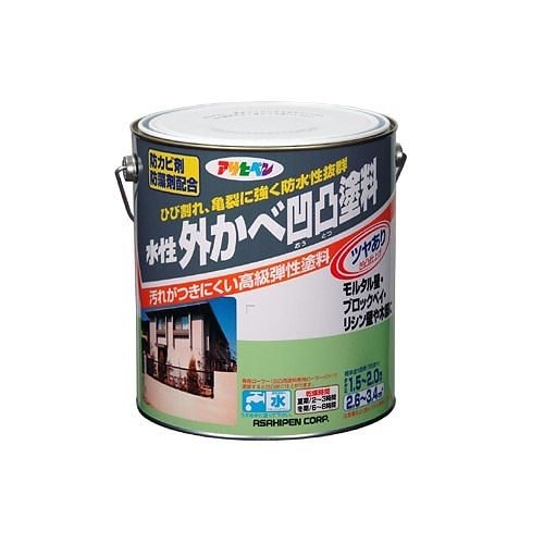 水性外かべ凹凸塗料 ツヤあり ホワイト 3L