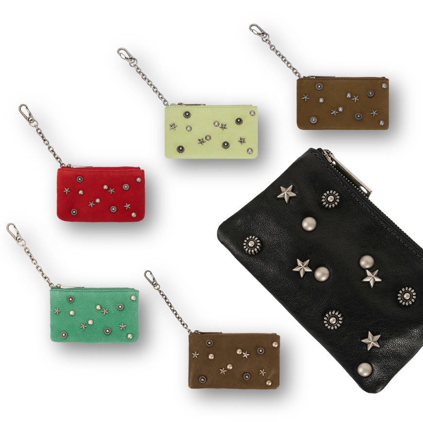FULL STUD ZIPPER WALLET