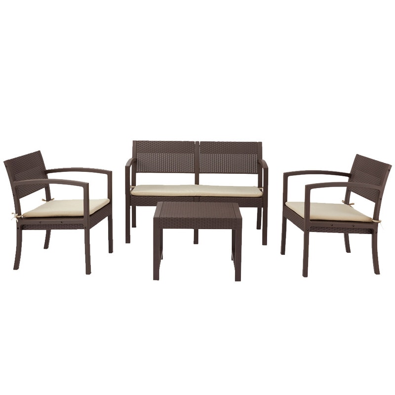 ガーデンリビング4点セット ODS-104 【 エクステリア ガーデン家具 屋外用 チェアー 椅子 アウトドア ガーデンファニチャーセット テーブル 庭 イス 】