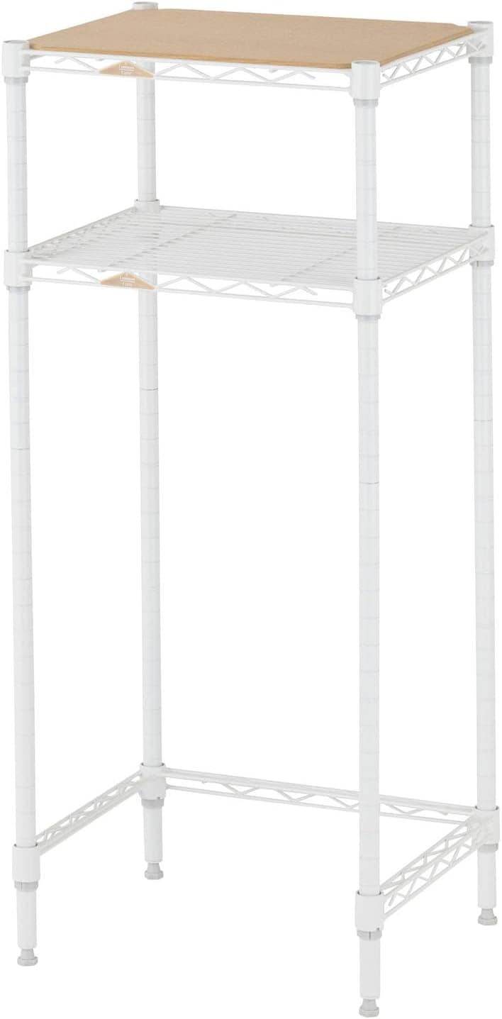 ドウシシャ ルミナス コンパクトキッチンラック 幅39.5cm×奥行34.5cm×高さ90cm 耐荷重80kg ルミナスラテ ポール径19mm キッチンラック2段 LL4090-2KW