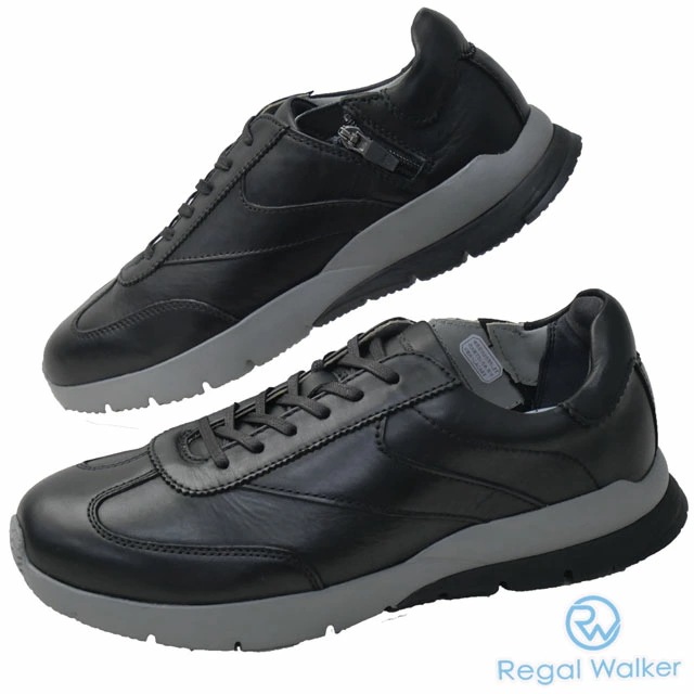 リーガルウォーカー メンズ スニーカー レースアップレザースニーカー ワイズ3E ローカット カジュアルシューズ 本革 334W ブラック 黒 靴 17,424円