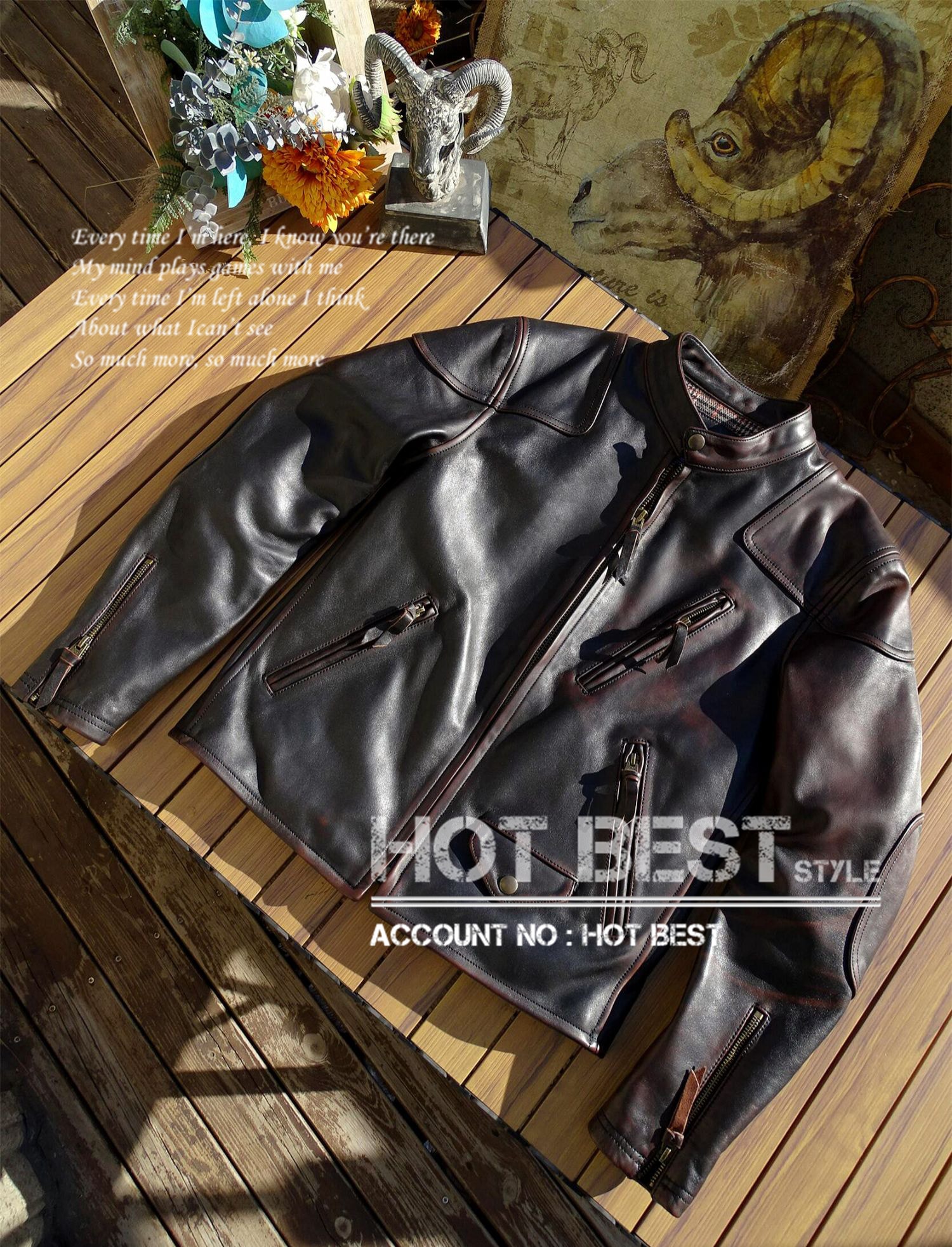 1.2mm 茶芯ホースハイド 50s パテッド シングルライダース ギフト メンズ 革ジャン 通勤 レザージャケット PADDED 植物鞣し 馬革