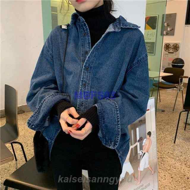 ス レディース デニムシャツ 長袖 ジャケット 前開き ショート丈 シンプル カジュアル きれいめ