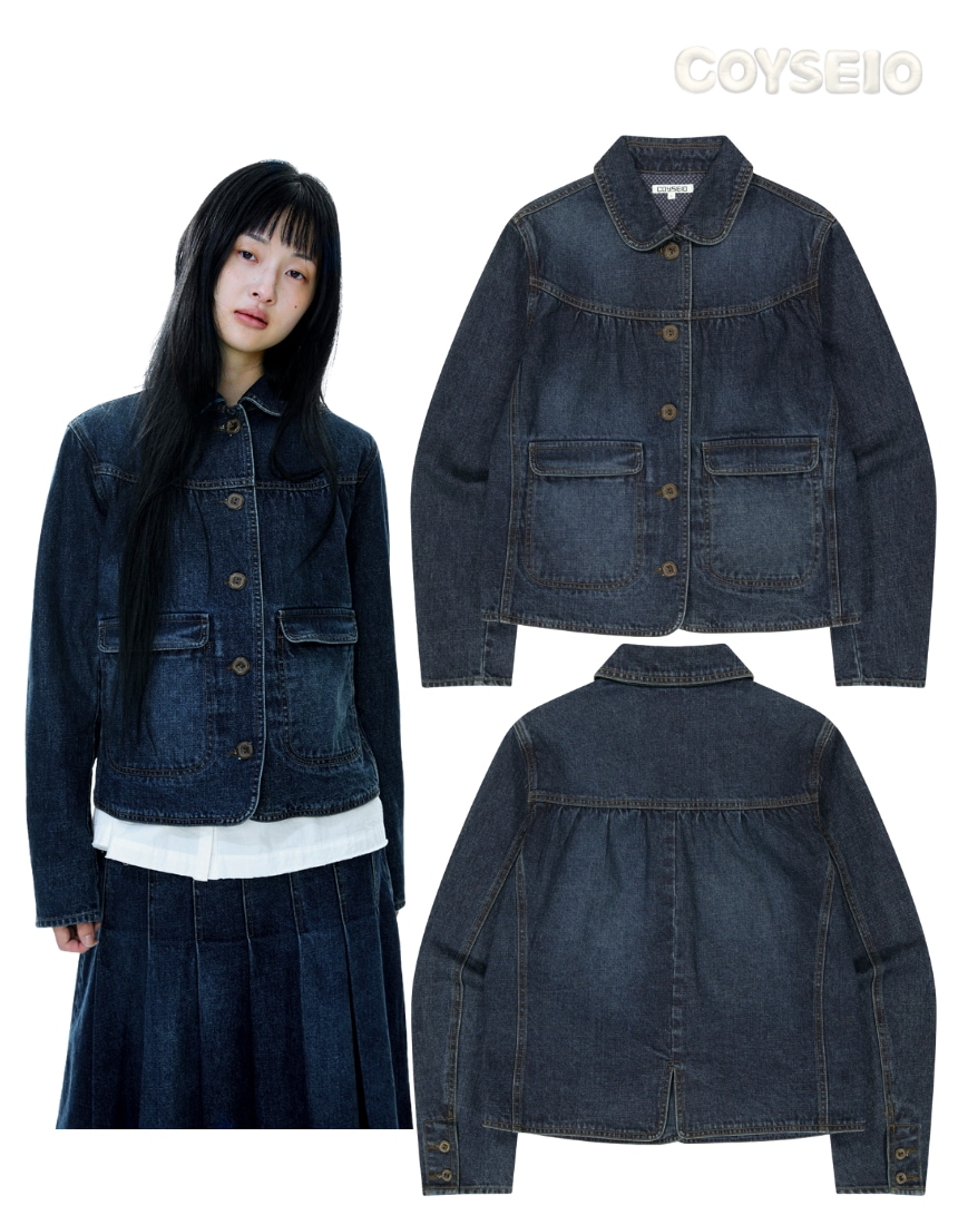 韓国限定 韓国人気 SNS 流行 ファッション トレンド 上衣 アウター DEEP DENIM JACKET NAVY