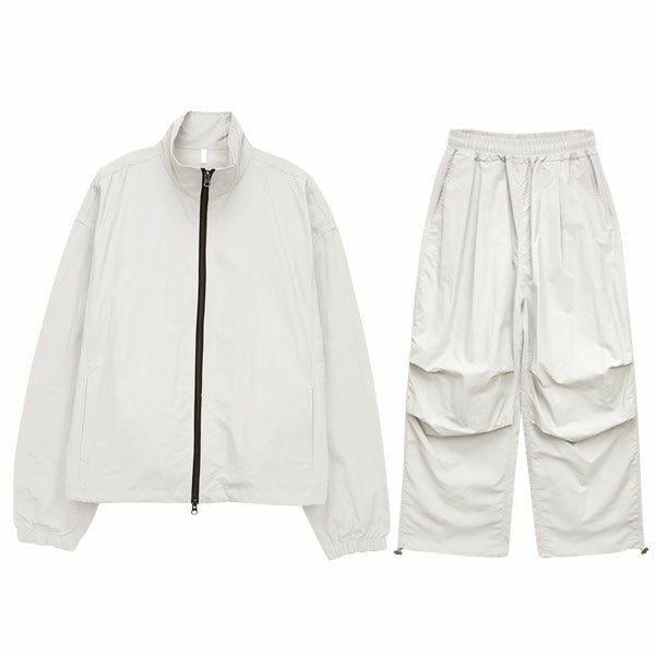 メンズ ウインドブレーカー セットアップ ツーウェイジップアップ ストリング バルーンフィット トレーニング セット SWWT010